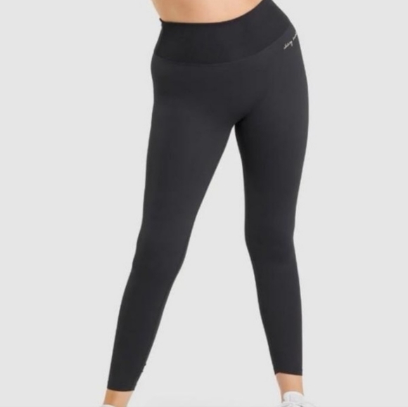 Gymshark Pants - Gymshark Whitney Simmons Butt Scrunch Rib Waist Black Leggings